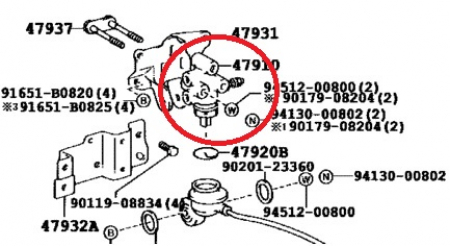 TT JARRUPAINESÄÄDIN TAKA-AKSELILLE HILUX 170 47910-35440